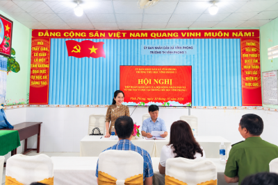 Đoàn giám sát Ban Văn hóa – Xã hội HĐND xã Vĩnh Phong làm việc tại Trường Tiểu học Vĩnh Phong 1